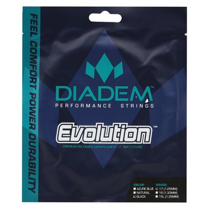 Diadem Evolution Tennis Racquet String, Set 40ft/12.2m