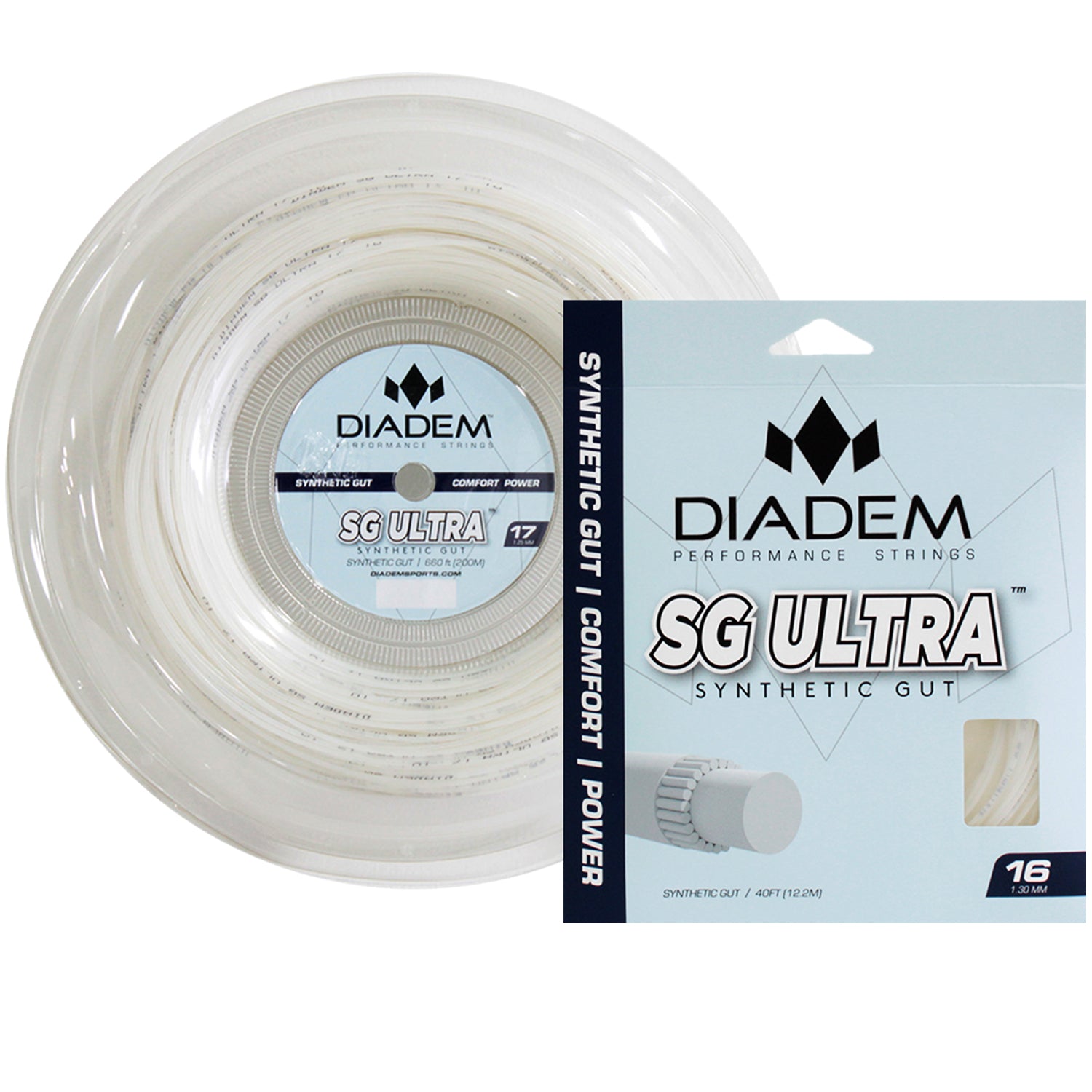 Diadem SG Ultra Tennis Racquet String, Reel 660ft/200m