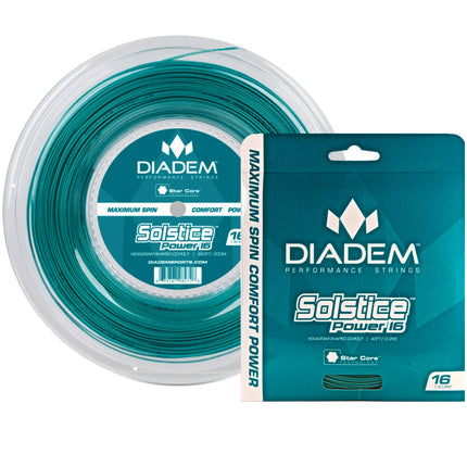 Diadem Solstice Power Tennis Racquet String, Reel 660ft/200m 16,16L (1.25,1.30mm)