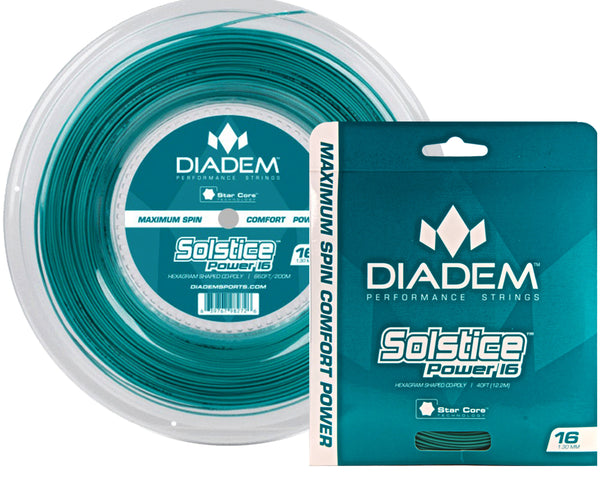 Diadem Solstice Power Tennis Racquet String, Reel 660ft/200m 16,16L  (1.25,1.30mm)