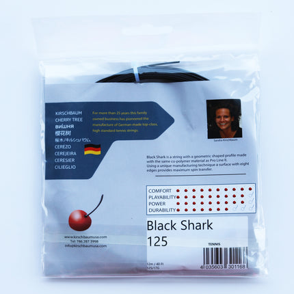 Kirschbaum Black Shark tennis racquet string, 40ft/12.2m set