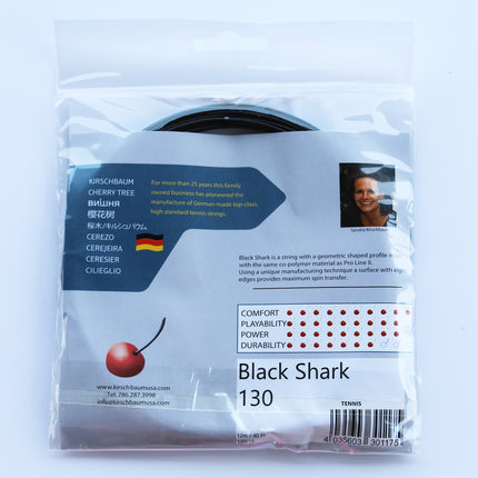 Kirschbaum Black Shark tennis racquet string, 40ft/12.2m set