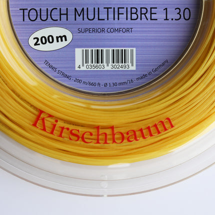 Kirschbaum Touch Multifibre tennis racquet string, Reel 660ft, 200m natural color, co-polyamide